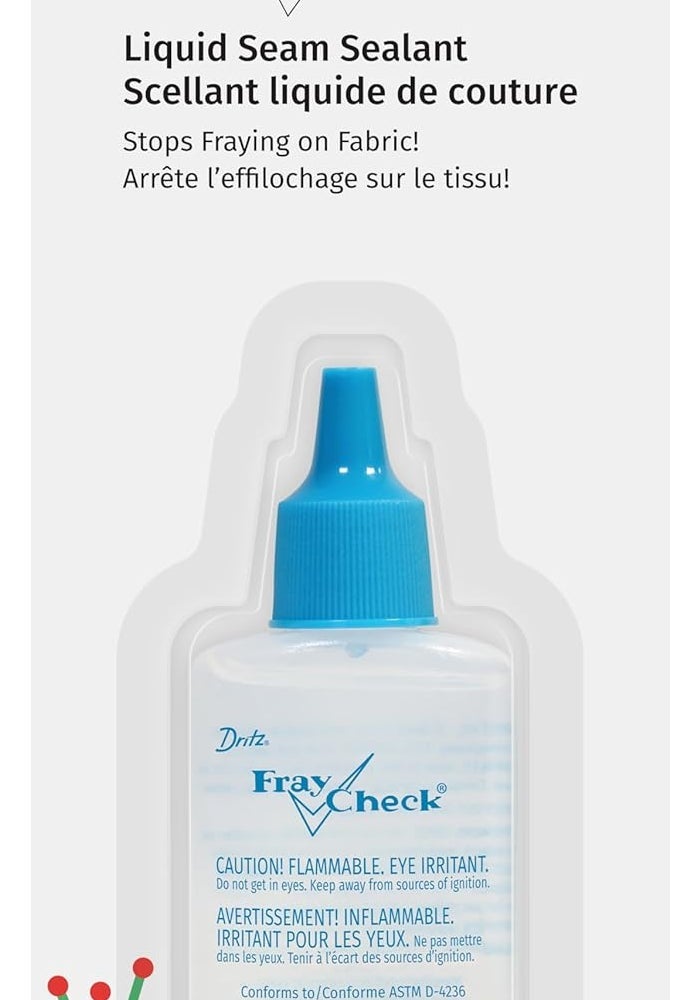 Dritz Fray Check Liquid Seam Sealant - 0.75 Fl Oz Clear Fabric Protector - Image 1